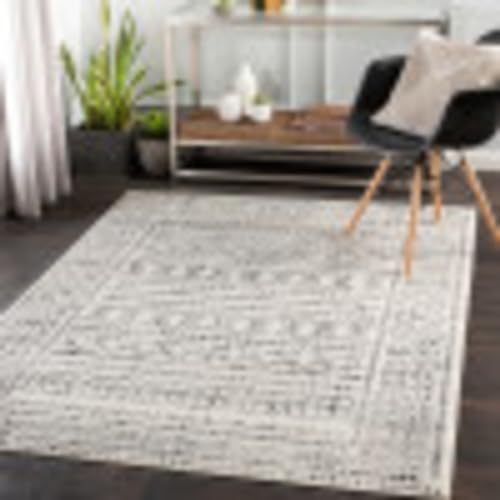 Surya Tokyo Teppich Schlafzimmer, Wohnzimmer, Esszimmer, Flur - Moderne Boho Teppich Geometrisches Muster - Weicher Skandinavisch Wohnzimmerteppich Anthrazit, Schwarz, Grau - 152x213cm Groß von Surya