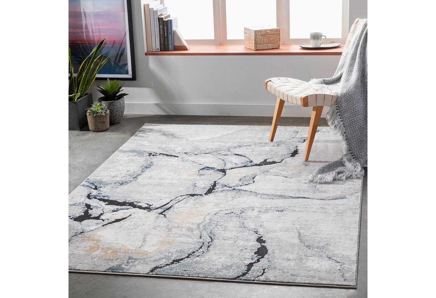 Livabliss Teppich BERLIN, rechteckig, Höhe: 10 mm, Moderner Designerteppich in Marmor Optik, Kurzflor Wohnzimmerteppich Livabliss Teppich BERLIN, rechteckig, Höhe: 10 mm, Moderner Designerteppich in Marmor Optik, Kurzflor Wohnzimmerteppich von Livabliss