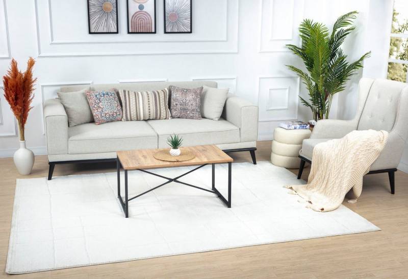 Surya Teppich BARI, rechteckig, Höhe: 14 mm, Skandi Design, Modern Boho Kurzflor Wohnzimmerteppich, Schlafzimmer von Surya