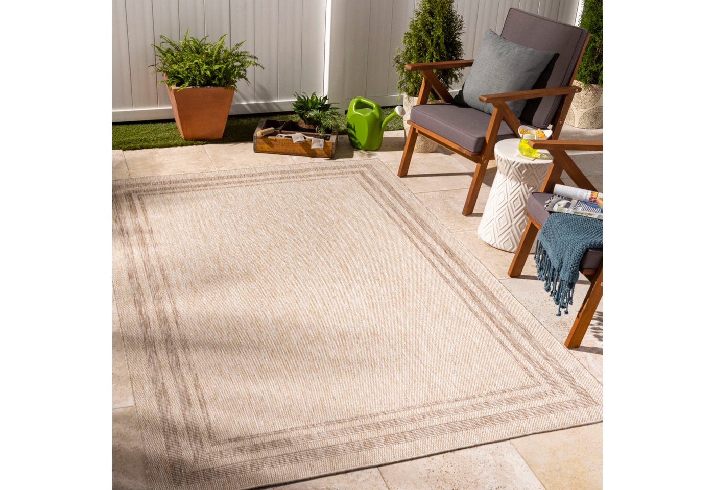 Teppich Traditional 2372, Surya, rechteckig, Höhe: 4 mm, Teppich In- /Outdoor Boho Jute-Optik, Balkon, Terrasse, Garten, Beige von Surya