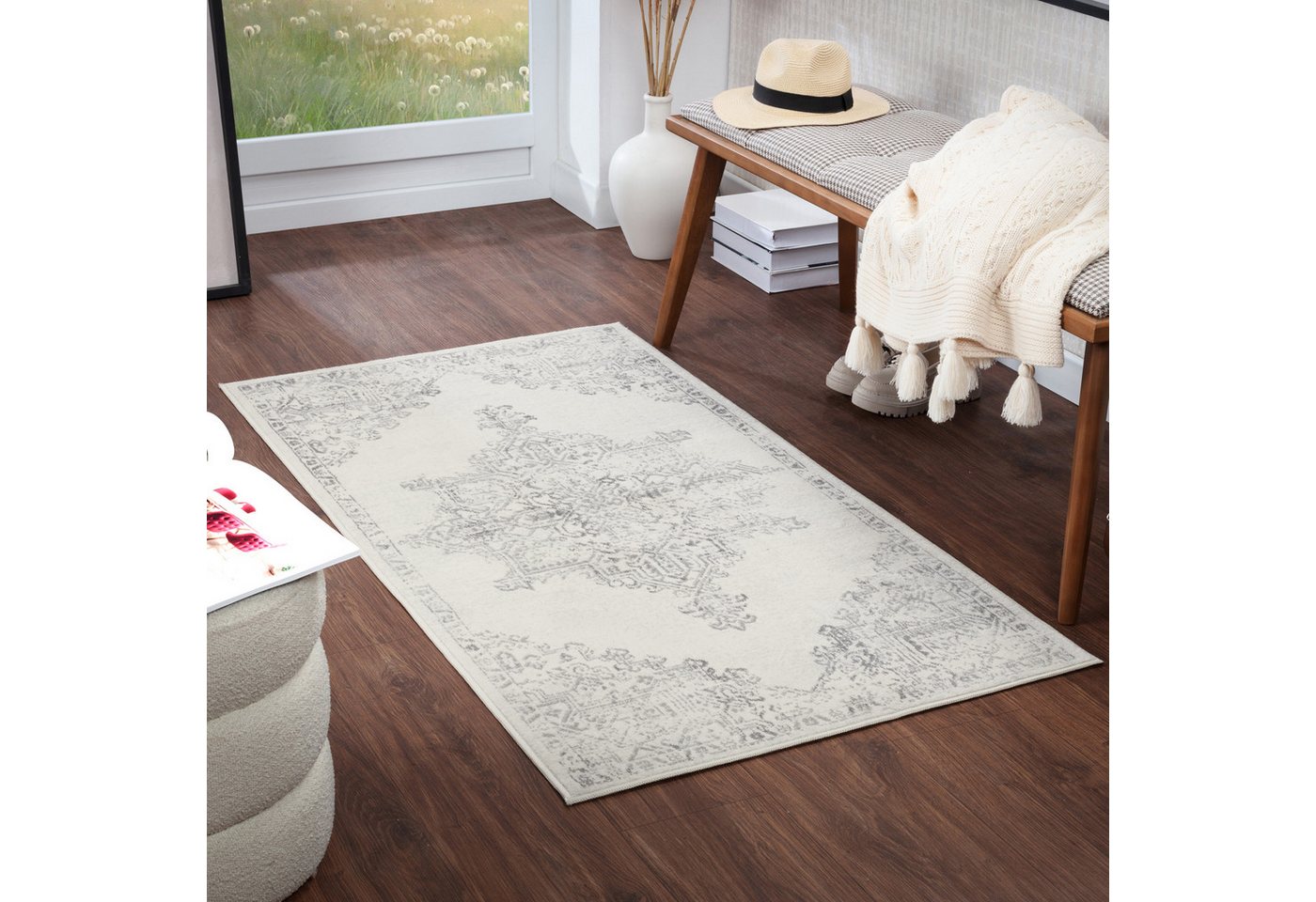 Livabliss Teppich KOTA, rechteckig, Höhe: 9 mm, Vintage Orientteppich, Kurzflor Boho Wohnzimmerteppich, Läufer Livabliss Teppich KOTA, rechteckig, Höhe: 9 mm, Vintage Orientteppich, Kurzflor Boho Wohnzimmerteppich, Läufer von Livabliss