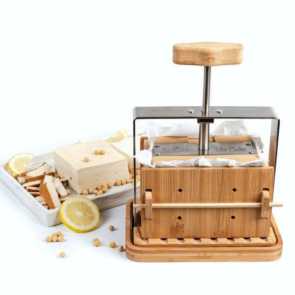 Susable Tofu-Käse Presse Lily-Press Set – Perfekter Tofu Schnell Formen und Trocknen / Vegan / Tofu-Sieb-Tuch / Soft und Hart Tofu-Käse von Susable