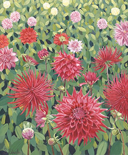 Susan Entwistle Art "Field of Dahlien Limited Edition Leinwand, Mehrfarbig, 50 x 60 cm von Susan Entwistle Art