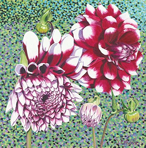Susan Entwistle Art "Garden Dahlia Limited Edition Leinwand, Mehrfarbig, 50 x 50 cm von Susan Entwistle Art