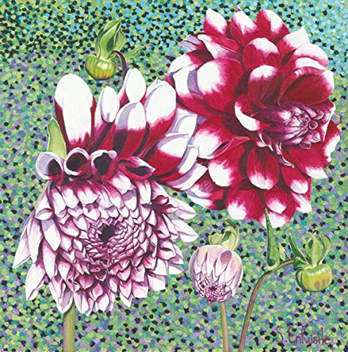 Susan Entwistle Art "Garden Dahlia Limited Edition Papier Print, Mehrfarbig, 40 x 40 cm von Susan Entwistle Art