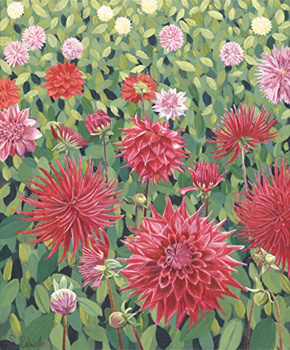 Susan Entwistle Kunstdruck Field of Dahlien Limited Edition Papier, Mehrfarbig, 40 x 48 cm von Susan Entwistle Art