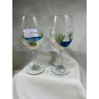 Handbemalte Strandszene Weingläser Küstendekor, 2Er Set von SusanRuthCreations