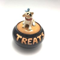 Hunde Leckerli Glas Mit Russel Terrier Und Blauem Vogel von SusanTroyDesign