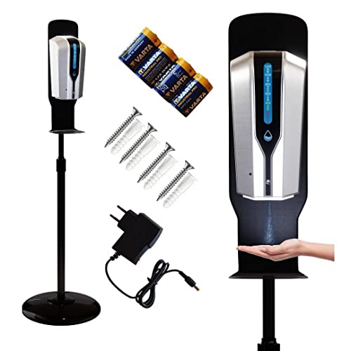 SUSANI Desinfektionsspender [1200ml] - Desinfektionsspender Sensor inkl. höhenverstellbarem Bodenständer [60-110cm] - automatische Bedienung von Susani
