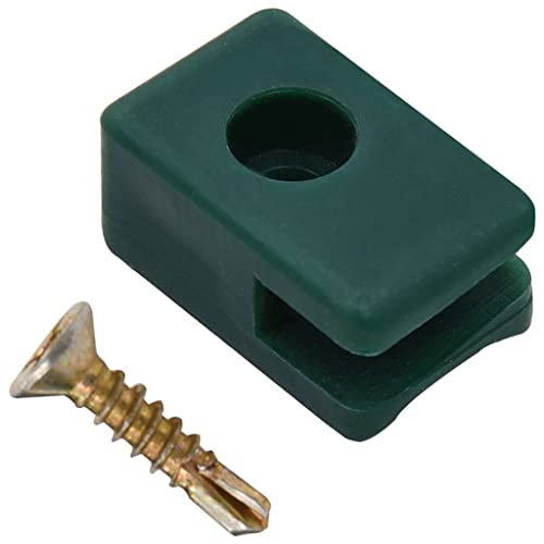 Susany 100 Sets Gartenzaun Spanndrahthalter Mit Befestigungsschraube,Spanndrahthalterset aus wetterfestem Kunststoff Geeignet für Spanndrähte mit einem Durchmesser von bis zu 4 mm,Grün von Susany