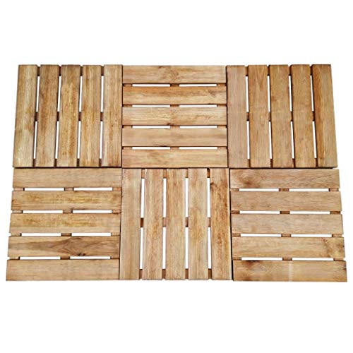 Susany 8er Set Terrassenfliesen Braun Holz 50 x 50 cm, Holz Fliese Balkonfliese aus impr?gniertes Kiefernholz, für Garten Terrasse oder Balkon von Susany