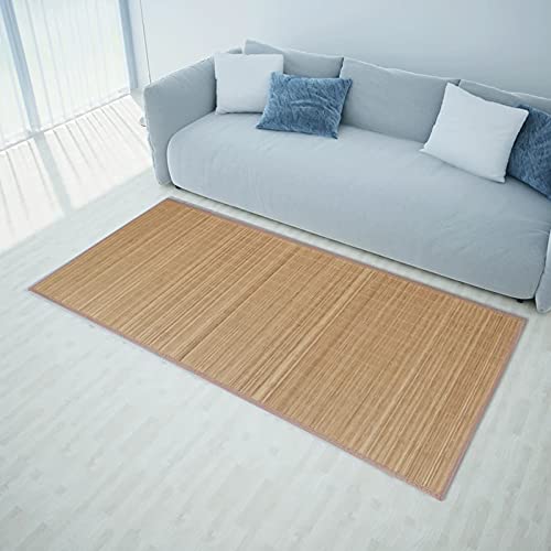 Susany Bambusteppich für Bad Schlafzimmer und Wohnzimmer 160 x 230 cm Braun | Bambus Teppich Bambusmatte mit rutschfeste Unterseite von Susany