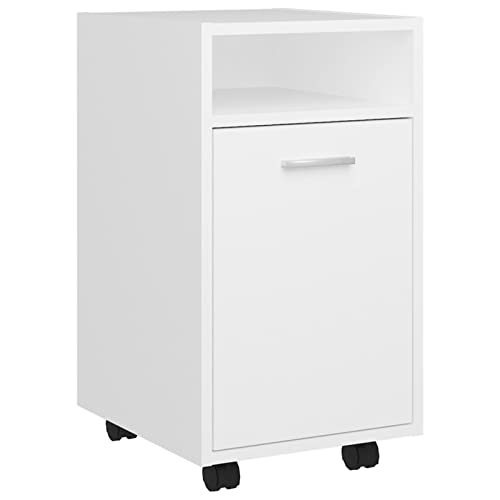 Susany Beistellschrank mit Rollen Rollcontainer Büroschrank Bürocontainer Standschrank Schreibtischcontainer Spanplatte Weiß 33x38x60 cm von Susany