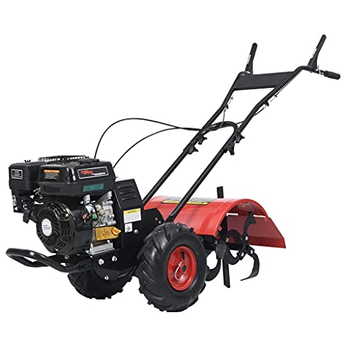 Susany Benzin-Gartenfräse 170 x 50,5 x (100-130) cm Mit 12 Messern Motorhacke Gartenhacke Kultivator Bodenhacke Bodenfräse Fräse Hacke Ackerfräse 6,5PS 196cm³ Vorwärts-Rückwärtsfunktion von Susany