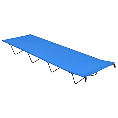 Susany Campingliege Faltbar Leicht, Campingbett, Feldbett klappbar, Feldbetten, Camping Liege, Fischerliege Oxford-Gewebe und Stahl Blau 120kg 180x60x19 cm von Susany