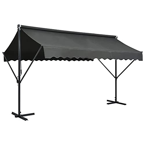 Susany Freistehende Doppelseitige Markise Standmarkise Gartenmarkise Sonnenschutz Terrasse Wasser-, Schmutz- und Staubschutzmittel,Free Standing Awning Terrace Canopies Garden Sunshades,Anthrazit von Susany