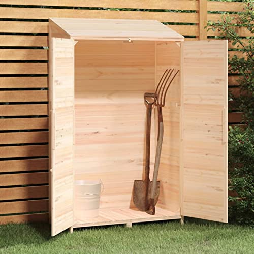 Susany Geräteschuppen Gartenschrank Holz Gerätehaus Gartenhaus Werkzeugschrank Outdoor-Schrank Gartenbox Geräteschrank Holzhaus für Garten 102x52x174,5 cm Massivholz Tanne von Susany