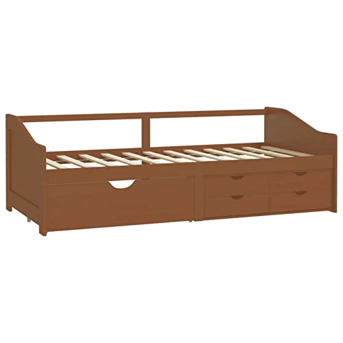 Susany Kiefernholz Massiv Tagesbett 3-Sitzer mit 5 Schubladen Sofa Bett Gästebett Schlafsofa Bettsofa Sofabett Holzbett Massivholzbett Honigbraun 90x200cm Susany Kiefernholz Massiv Tagesbett 3-Sitzer mit 5 Schubladen Sofa Bett Gästebett Schlafsofa Bettsofa Sofabett Holzbett Massivholzbett Honigbraun 90x200cm von Susany