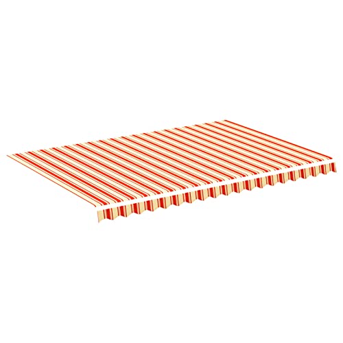 Susany Markisenbespannung Wasserabweisend Markisestoff Markisentuch Ersatzstoff mit Volant Markisevolant für Markise Gelb Orange 4,5x3m von Susany