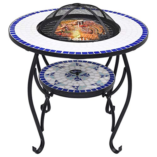Susany Mosaik Feuerschale Feuerstelle Grillschale Feuerkorb Mit einem vierbeinigen Ständer,Grill genutzt Fire Pit Grillstelle Feuerkorb Terrassenfeuer 68 x 68 x 60 cm,Stahl und Keramik Susany Mosaik Feuerschale Feuerstelle Grillschale Feuerkorb Mit einem vierbeinigen Ständer,Grill genutzt Fire Pit Grillstelle Feuerkorb Terrassenfeuer 68 x 68 x 60 cm,Stahl und Keramik von Susany