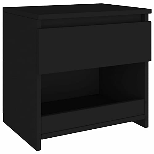 Susany Nachttisch 1 Schublade 1 Fach Nachtschrank Nachtkonsole Nachtkommode Schlafzimmer Schrank Kommode Schwarz 40x30x39cm Spanplatte von Susany