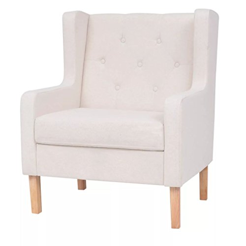 Susany Sessel Relaxsessel Polstersessel Armsessel Loungesessel Ruhesessel Fernsehsessel Stuhl Wohnzimmer Stoff Cremeweiß von Susany