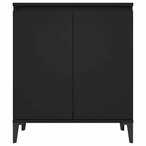 Susany Sideboard mit 2 Türen, Kommode Anrichte Mehrzweckschrank Schrank Spanplatte Schwarz 60x35x70 cm von Susany