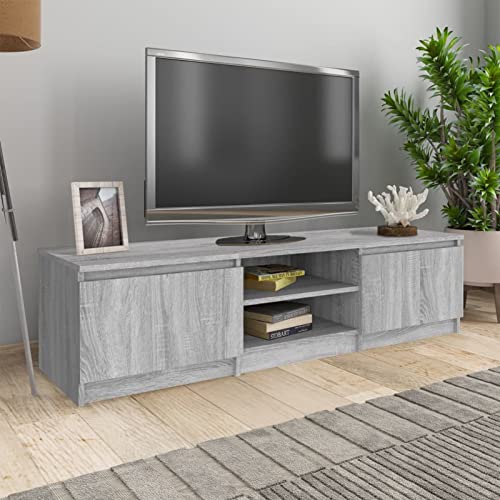 Susany TV Schrank Lowboard Fernsehschrank Fernsehtisch Sideboard HiFi-Schrank TV Möbel Board Holzwerkstoff Grau Sonoma 140x40x35,5 cm von Susany