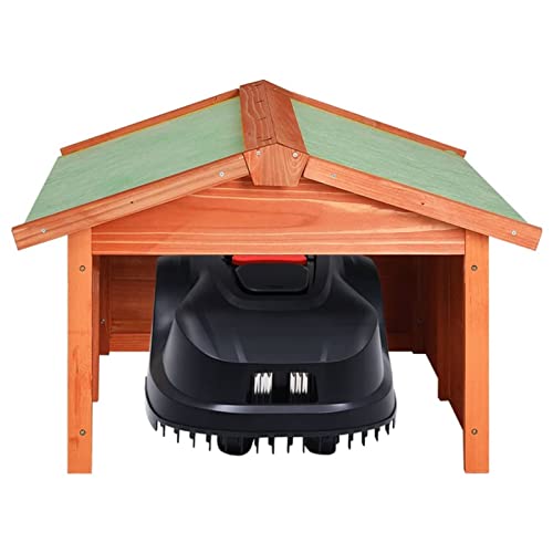 Susany Tannenholz Massiv Mähroboter Garage Dach Unterstand Überdachung Rasenmäher Überdachung Holzgarage Rasenroboter Mährobotergarage 72 x 87 x 50 cm (B x T x H) von Susany