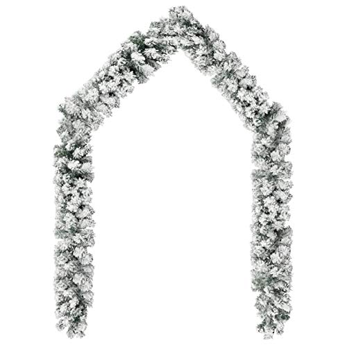 Susany Weihnachtsgirlande mit Schnee Tannengirlande Weihnachtskranz Weihnachstdeko für Innen und Außen Grün 5 m PVC von Susany