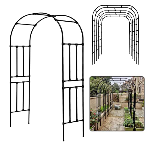 Torbogen Stahl Rosenbogen Rankhilfe, Breite 120cm 150cm 180cm 200cm 240cm 280cm 300cm 320cm Wetterfeste Gartendekoration, Verzinkt, Für Kletterpflanzen (Größe : 150x240x40cm(59x95x16in)) von Susany