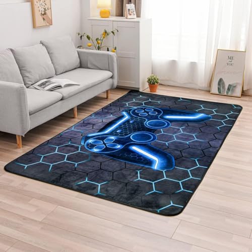 Suserritbcho Game Controller Bereich Teppich, rutschfeste Fußmatte, Gamer TSpielkonsole Dekoration, Waschbar für Jungen Schlafzimmer Wohnzimmer Dekor (F, 60x90cm) von Suserritbcho