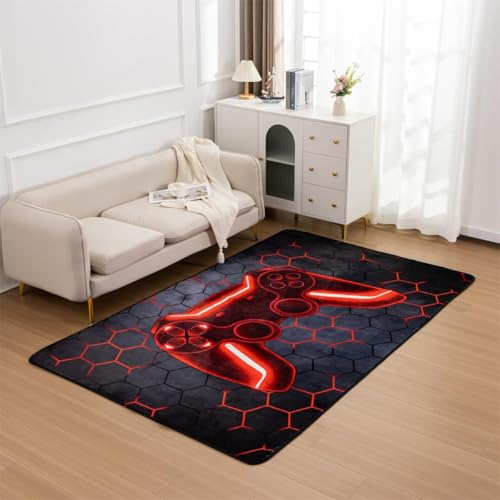 Suserritbcho Game Controller Bereich Teppich, rutschfeste Fußmatte, Gamer TSpielkonsole Dekoration, Waschbar für Jungen Schlafzimmer Wohnzimmer Dekor (G, 100X180CM) von Suserritbcho