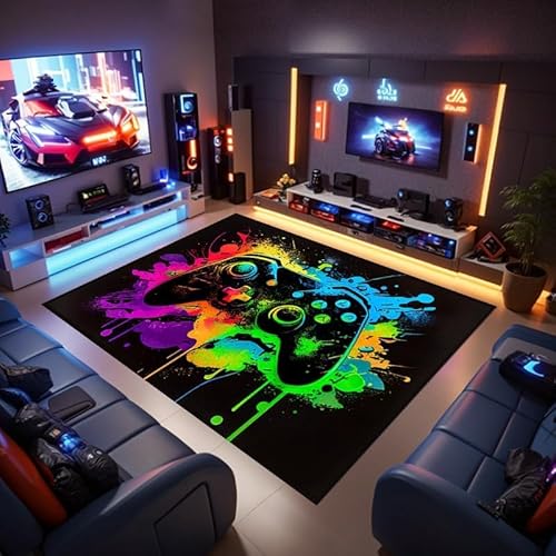 Suserritbcho Gamer-Teppich für Spielzimmer, Gamer-Teppiche für Schlafzimmer Jungen, Videospiel-Teppich, Gaming-Teppich (A,100 * 150CM) von Suserritbcho