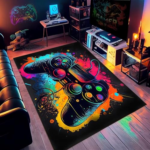 Suserritbcho Gaming Rug for Boys Room - Gamer Rug with Game Controller Design - Perfect for Game Room, Esports Room, and Boys' Game-Themed Bedroom 80x60inches (A1,60 * 90CM) von Suserritbcho