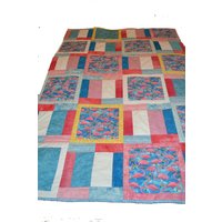 Flamingo Baby Quilt in Blau Und Rosa von SusieMcIntyreDesigns