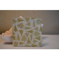Set Von 4 Weihnachts Untersetzer 4, 5 X in Der Größe, Wendbar Weißen Und Goldenen Weihnachtsbäumen Zu Grün/Gold Abstrakt von SusieMcIntyreDesigns