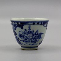 Blau Weiß Porzellan Reine Handbemalte Figurentasse Teetasse Weintasse Antik Kollektion Gfv von Susiepingg