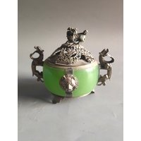 Frühe Sammlung Von Jade Silber Doppelohren Löwe Räucherbrenner Gft von Susiepingg