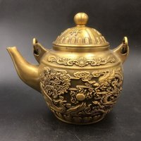 Sammeln Sie Reines Kupfer Handgeschnitzte Drachen Phoenix Kanne Teekanne Weinkanne Home Craft Ornamente von Susiepingg