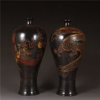 Weihnachtsgeschenke Keramik Carving Dragon Und Phoenix Vase Antike Sammlung von Susiepingg