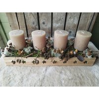 Adventskranz Advent Weihnachten Winter Tablett Karamell Adventskranz Advent Weihnachten Winter Tablett Karamell von SusisZauberstueberl