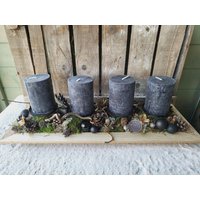 Adventskranz Advent Weihnachten Winter Tablett Schwarz von SusisZauberstueberl
