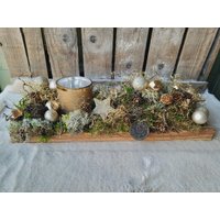 Tablett Baumrinde Gold Advent Tablett Baumrinde Gold Advent von SusisZauberstueberl