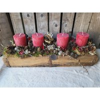 Ziegelform Adventskranz Rot von SusisZauberstueberl