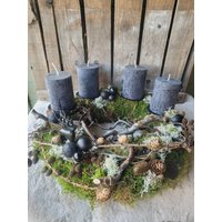 xl Adventskranz Schwarz Grau Moos Hirsch xl Adventskranz Schwarz Grau Moos Hirsch von SusisZauberstueberl
