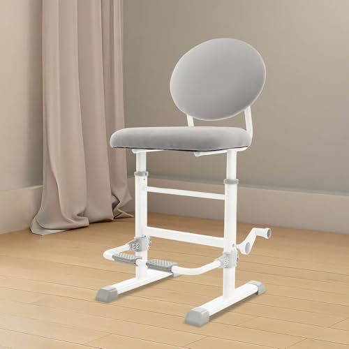 Susoso Höhenverstellbarer Stuhl, Bürostuhl Gaming Stuhl mit Anti-Rutsch-Abdeckungen Ergonomisches Design Einstellbare Gesamthöhe 44-54cm Grau+ Weiß von Susoso