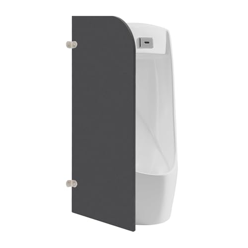 Susoso Urinal Trennwand, 40 * 90cm Wandmontage Schamwand aus Edelstahl WC Herren Runder Winkel Schwarz von Susoso