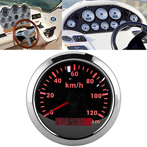 SustVita 120KM / H Speed Gauge Odometer - GPS Speedometer with Backlight, Weatherproof Design for Boats and Motorcycles (Black Dial) von SustVita