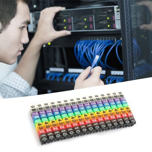 SustVita Kabelmarkierungs-Set, digitales Nummernrohr, Kabelnummer-Etikettenrohr, Bunte Clip-on-codierte Kunststoffbänder, Kabelmarkierungsbox (150 Stück KCM-1,5 mm, 1,5 quadratisch) von SustVita